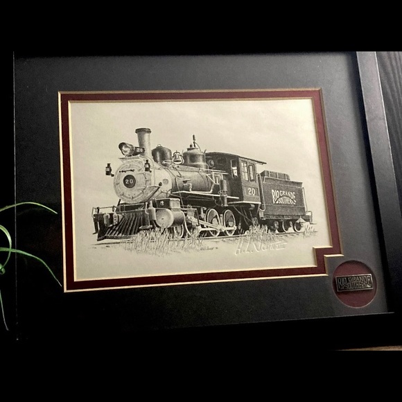 Rare H.L Scott III | Railroad Art | Custom Framed | Custom Matted | W/Lapel Pin - Picture 4 of 12